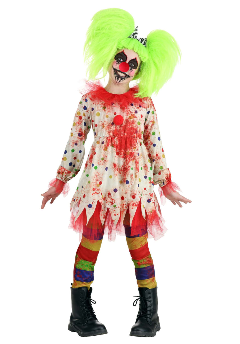 Creepy Clown Girl's Costume Kids Halloween Costumes