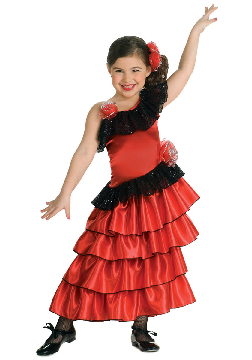 Girls Spanish Flamenco Dancer Costume – Kids Halloween Costumes