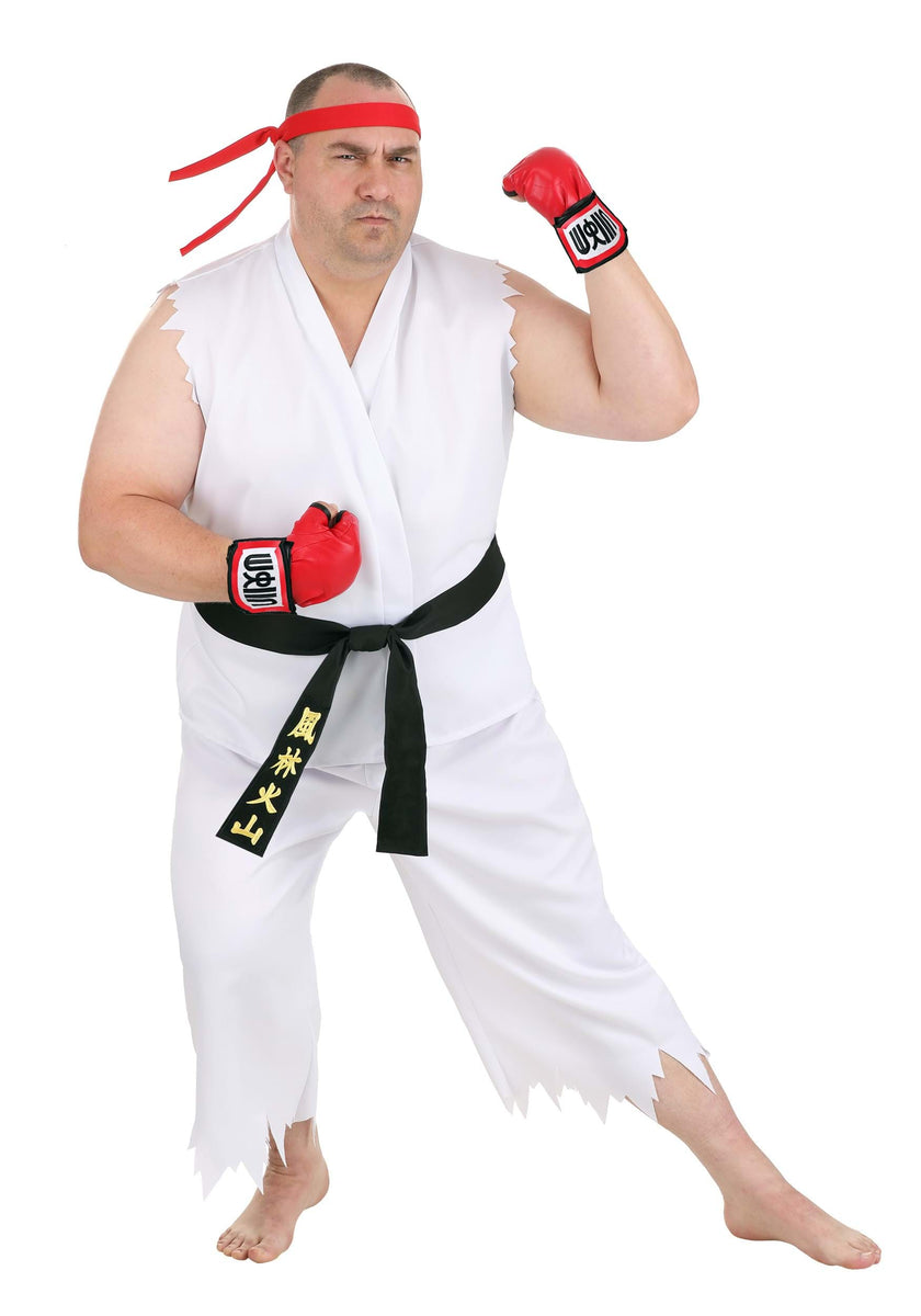Plus Size Street Fighter Ryu Costume for Men Kids Halloween Costumes