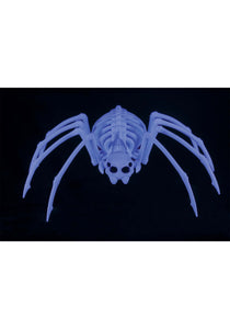 13.6" Black Light Spooky Ghostly Spider Skeleton