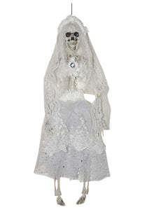 16" Skeleton Bride Hanging Halloween Decoration