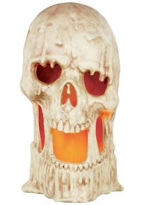 20" Light Up Melting Skull Halloween Prop | Skull Decorations