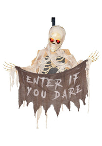 47" Hanging Mummy with Banner Halloween Prop
