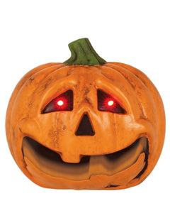 7" Light Up Talking Jack O Lantern w/ Moving Jaw Decoration