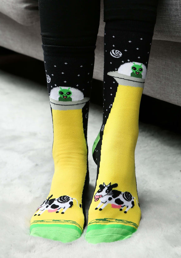 Alien Abduction Adult Socks | Halloween Socks