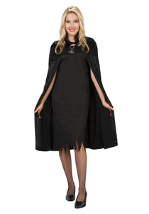 Adult Black Velveteen Costume Cape | Black Halloween Capes