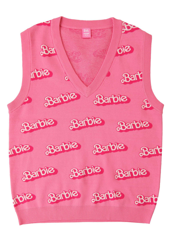 Cakeworthy Barbie Pink Knit Vest for Adults | Barbie Costumes