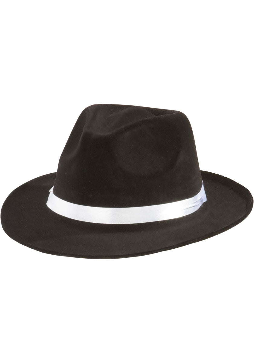 Black Sequin Hat with Feather Gangster Moll Costume Accessory main image 1