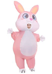 Adult Pink Bunny Inflatable Costume