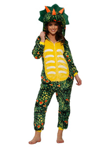 Green Triceratops Adult Onesie