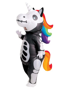 Inflatable Adult Skeleton Unicorn Costume