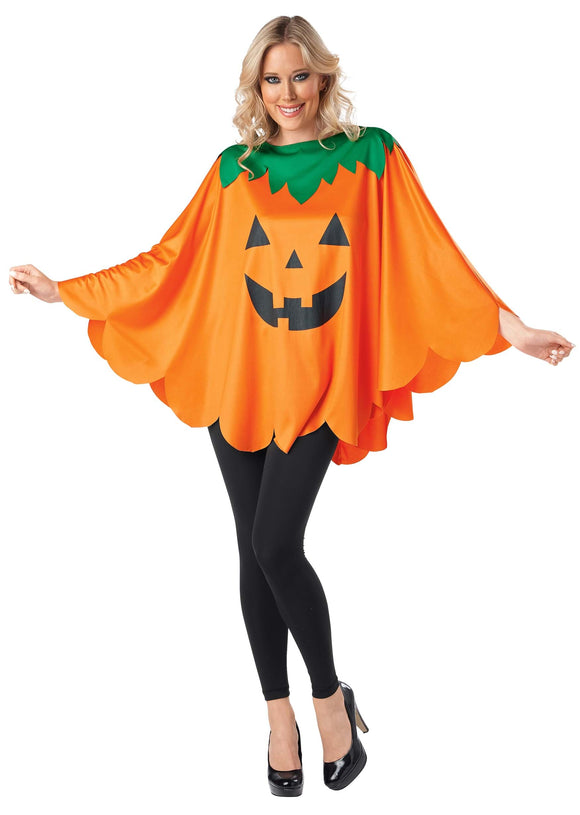 Pumpkin Poncho Adult Costume