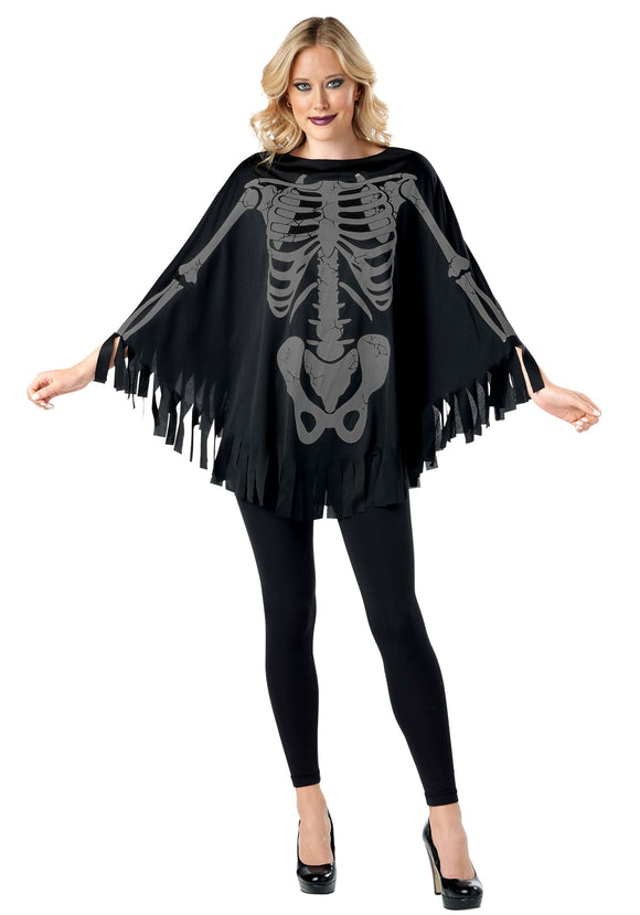 Adult Skeleton Poncho Costume