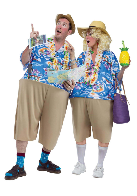 Tacky Tourist Adult Costume with Flower Lei | Funny Costumes