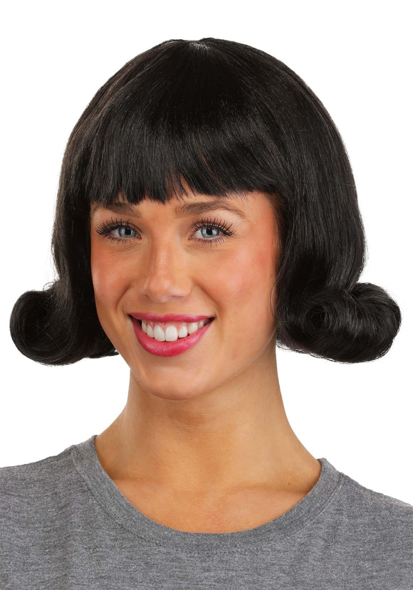 Black 50's Flip Costume Wig for Women | 50's Accessories