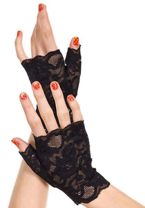 Black Lace Fingerless Women's Gloves | Costume Gloves