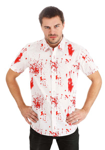 Bloody Haunted Halloween Button Up Shirt for Adults