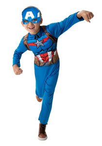 Captain America Steve Rogers Value Costume for Boys | Superhero Costumes