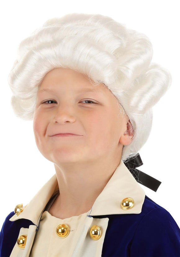 Boy's Deluxe Colonial White Wig