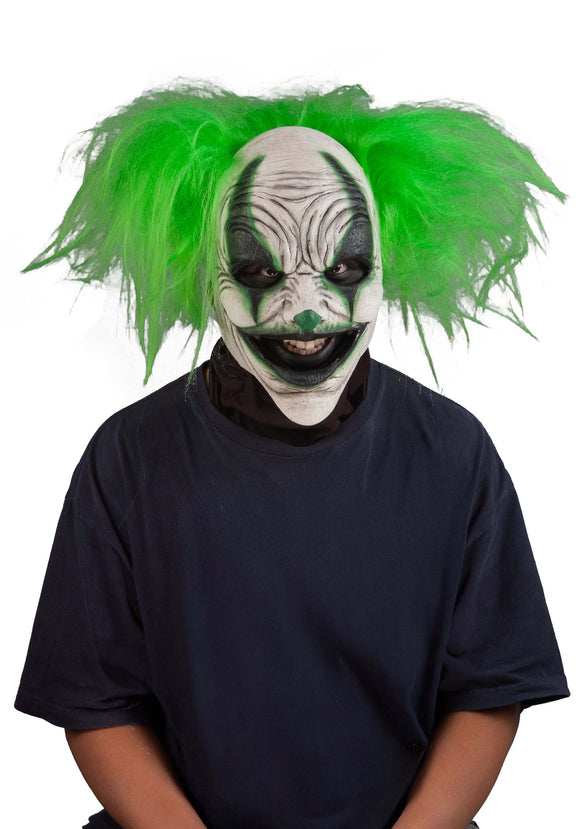 Green Carousel Clown Costume Adult Mask | Scary Clown Masks