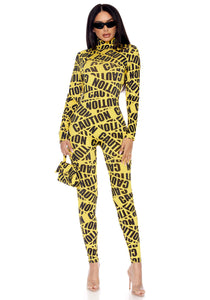 Sexy Caution Tape Women's Costume