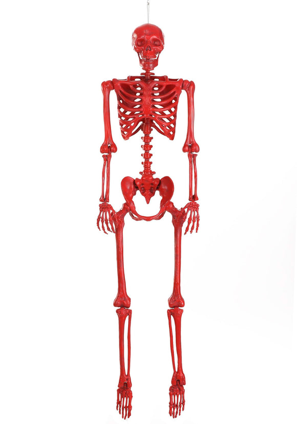 Poseable Crazy Bones Skeleton in Red Halloween Prop