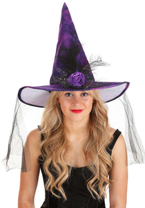 Women's Elegant Purple Costume Witch Hat