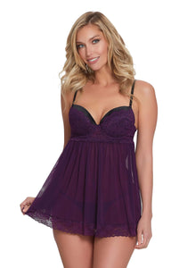 Flirty Mesh & Lace Women's Babydoll with Matching G-String | Women's Lingerie