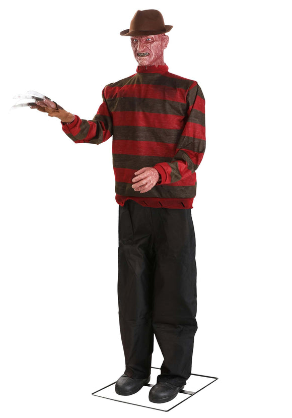 6FT Nightmare on Elm St. Freddy Krueger Animatronic Halloween Prop | Horror Movie Decorations