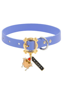 Friends with Door Frame Buckle Purple Vegan Leather Dog Collar