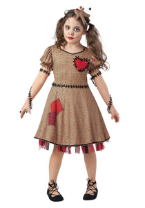 Girl's Classic Voodoo Doll Costume | Halloween Dress for Kids