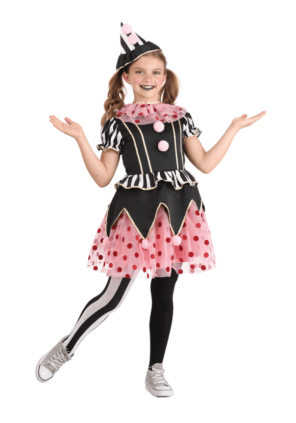Perfectly Pink Clown Girl's Costume | Kid's Clown Costumes