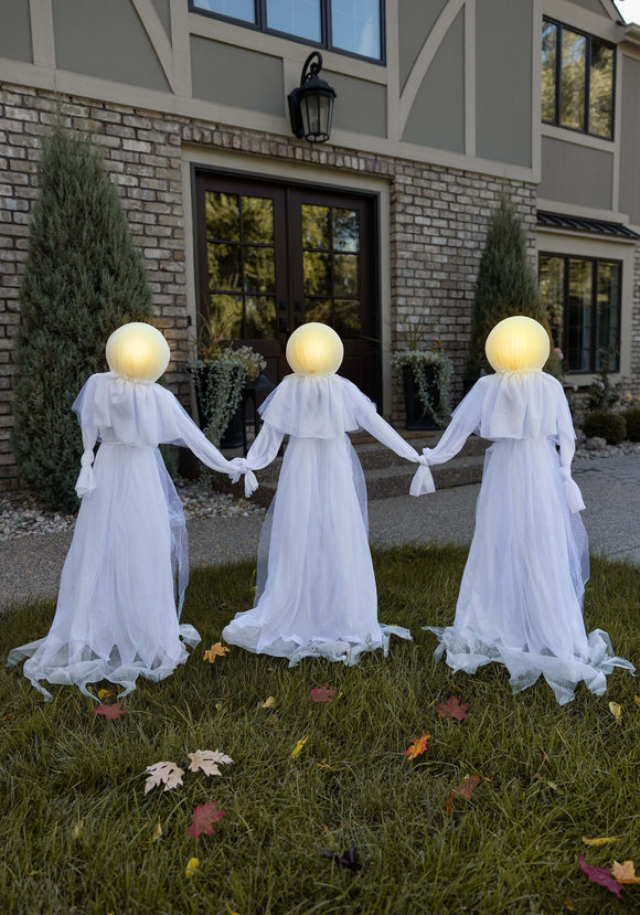 Holding Hands White Ghosts Light Up Decoration | Ghost Decorations