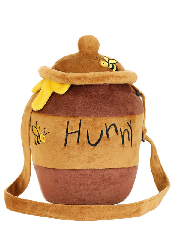 Winnie the Pooh Hunny Pot Costume Companion Bag - Plush, Bee-Embroidered, Shoulder Bag