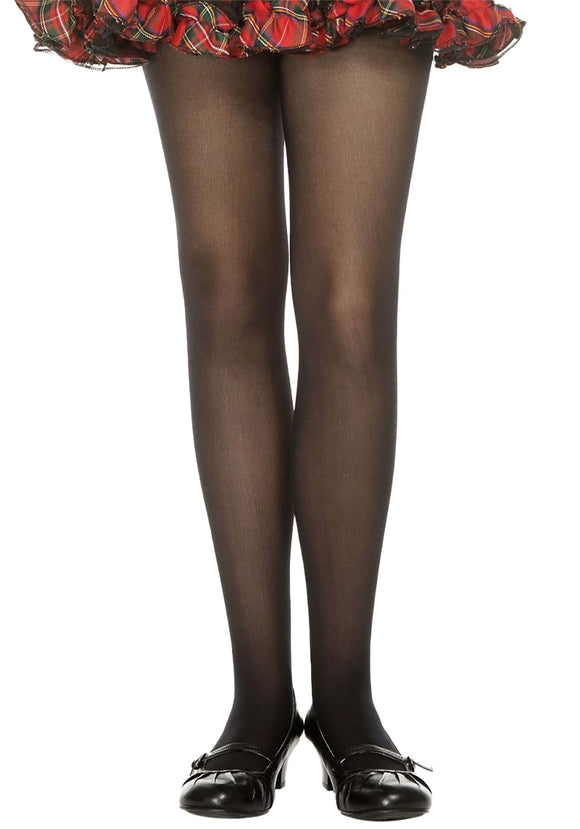 Kid's Black Opaque Tights | Costume Tights