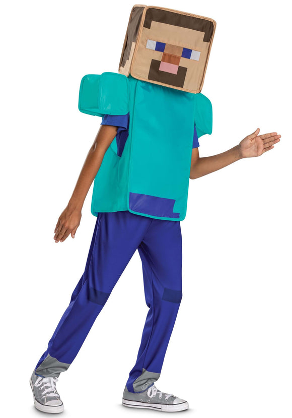 Classic Minecraft Kid's Steve 'Pop Out' Costume | Minecraft Costumes