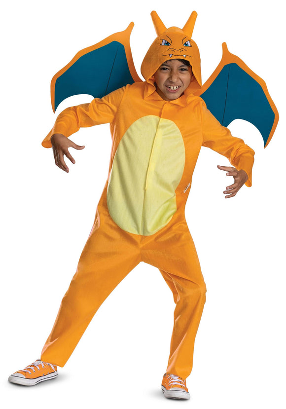 Classic PokÃ©mon Charizard Hooded Jumpsuit Kid's Costume | PokÃ©mon Costumes
