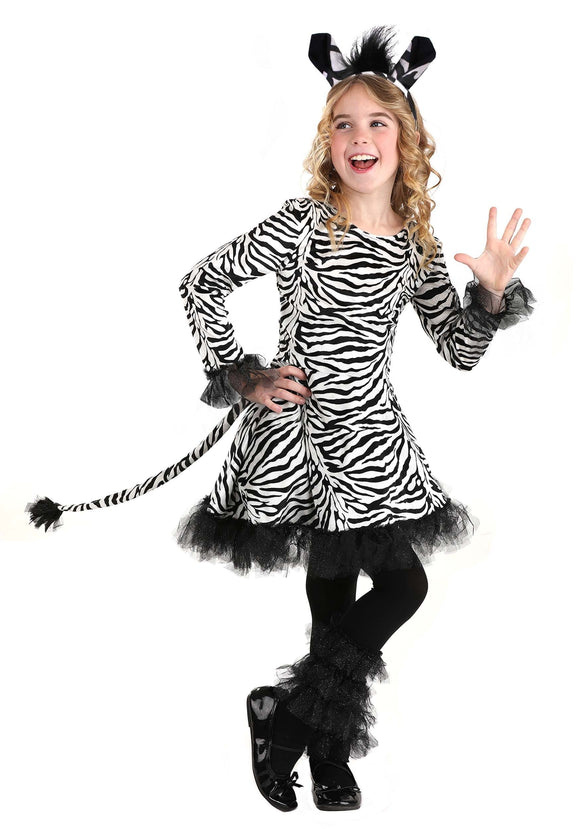 Kid's Dazzling Zebra Costume Dress