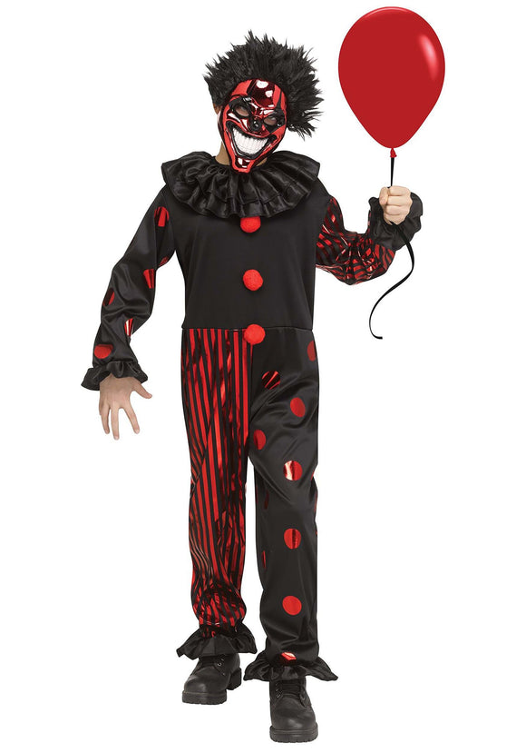 Red Chrome Clown Kid's Costume