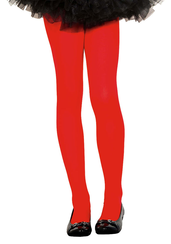 Kid's Red Opaque Tights | Costume Tights