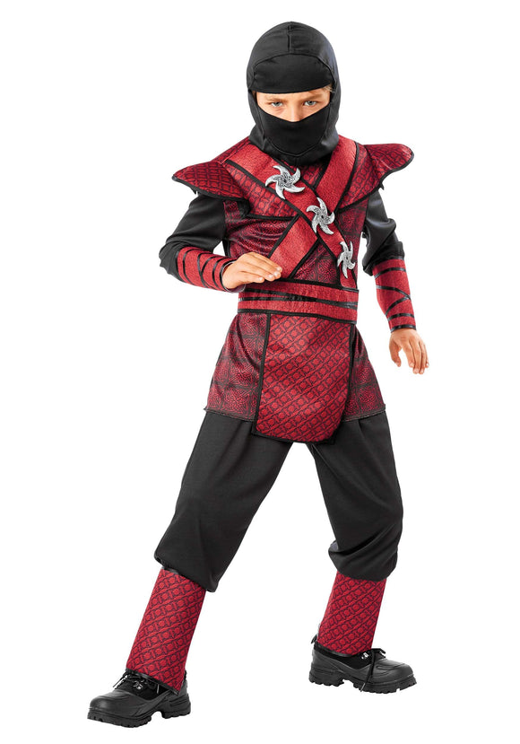 Kid's Regal Red Ninja Costume | Ninja Warrior Halloween Costume