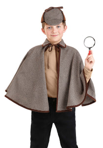 Kid's Sherlock Holmes Hat and Poncho Accessory Costume Kit | Sherlock Holmes Costumes