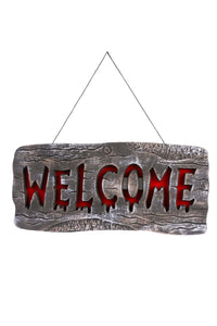 Light Up Welcome Halloween Sign Prop | Halloween Signs
