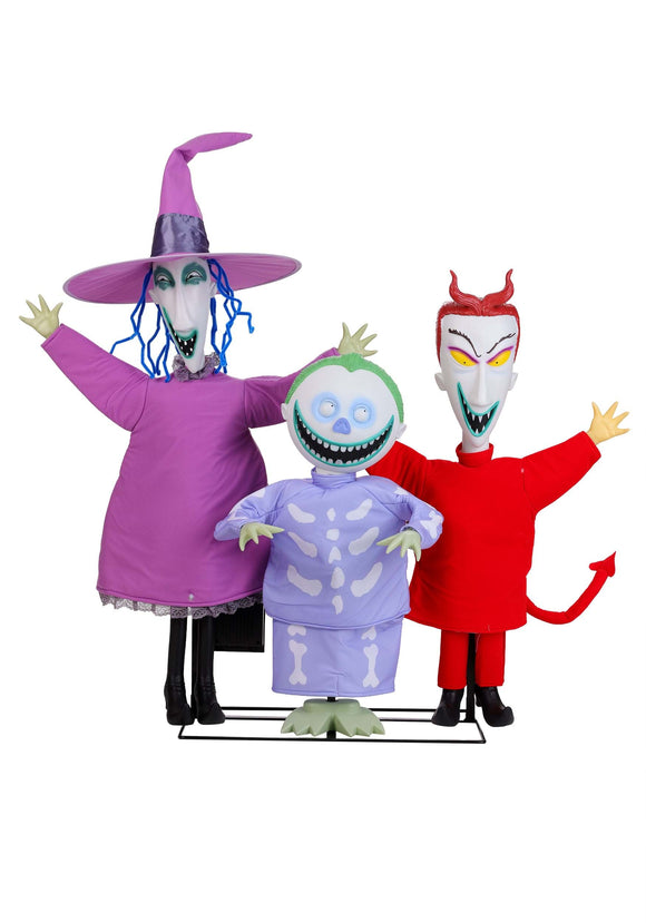 4FT NIghtmare Before Christmas Lock, Shock and Barrel Animatronic Decoration | Halloween Animatronics