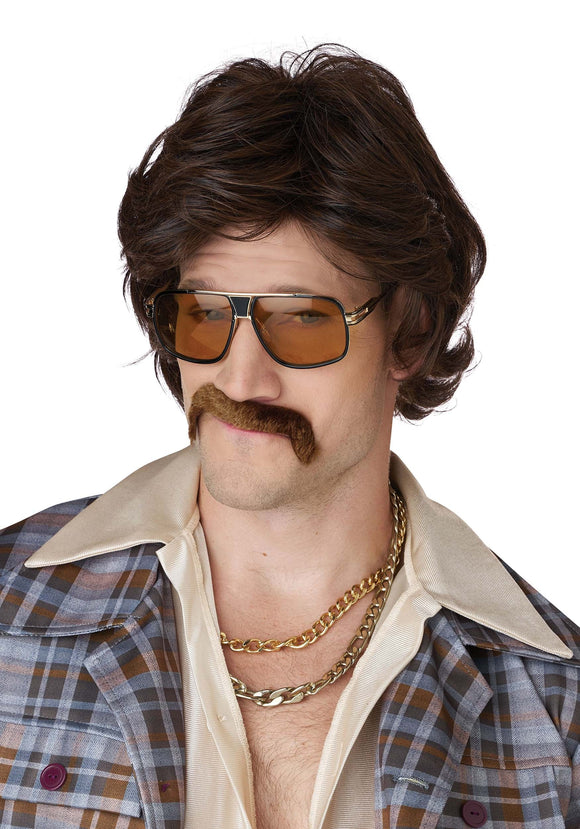 Adult Disco Daddy Costume Wig and Mustache | Costume Wig Sets