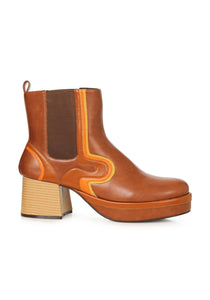 Men's Tan Heel 70's 3-Inch Ankle Boots