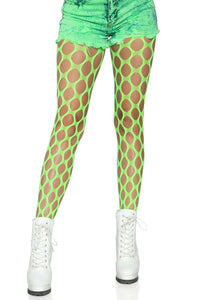 Neon Green Jumbo Pothole Women's Net Tights