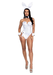 Playboy Women's Sexy White and Silver Rhinestone Bunny Costume | Playboy Costumes