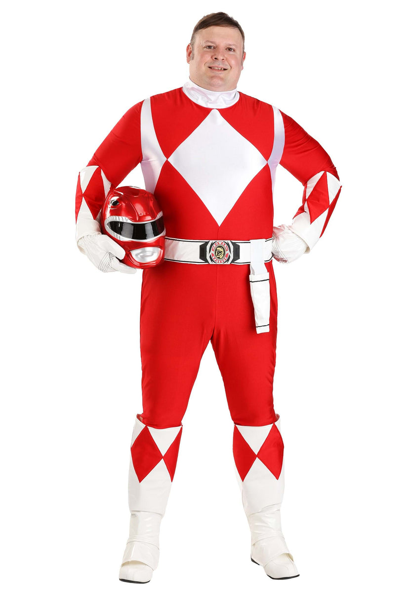 Men's Plus Size Authentic Power Rangers Red Ranger Costume | Power Ran ...