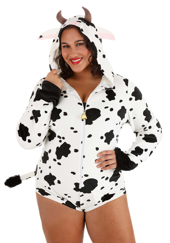 Plus Size Women's Cow Costume Romper
